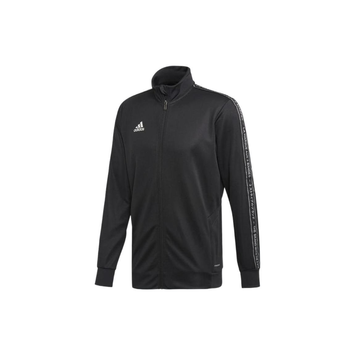 

Adidas Логотип Стенд Воротник Печатная Куртка Мужская Верхняя Одежда Черный FK9023 XL
