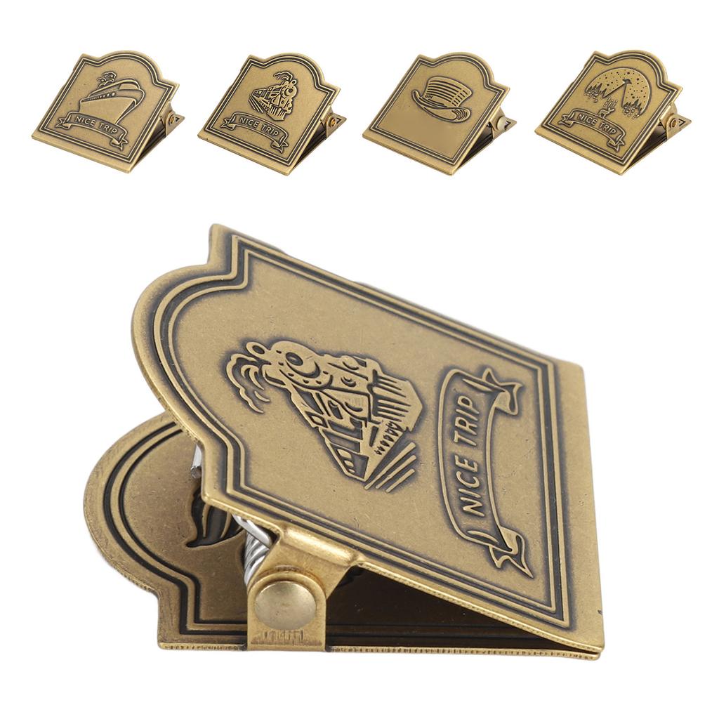 Brass Clip Vintage Decorative Strong Clamping Force Book Clip for Journal Notebook Drawing Pa