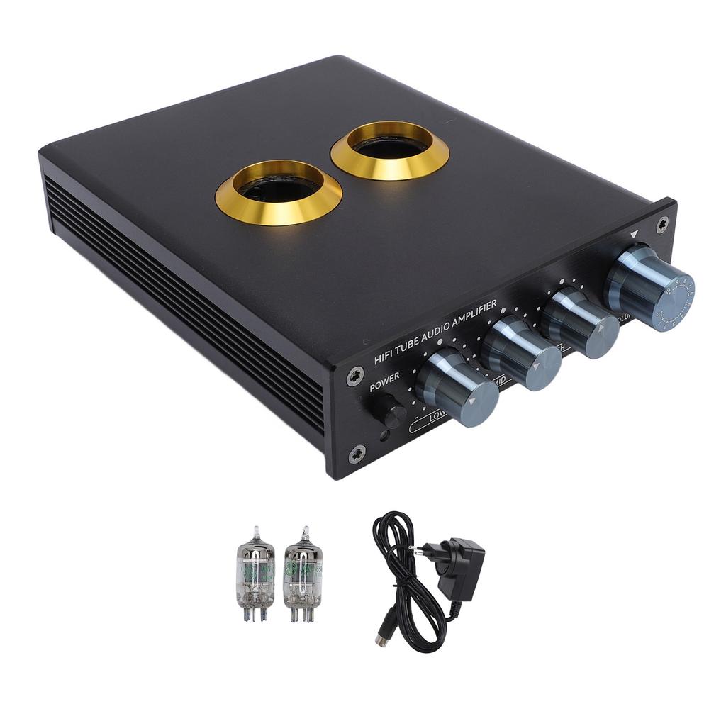 Bench Preamplifier Compact Built in Circuit Guard Electric Tube HiFi Audiophile Preamplifier for Home EU Plug