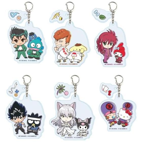 Yu Yu Hakusho x Sanrio Characters 01 Acrylic Keyholder with Parts Complete Set - Box of 6