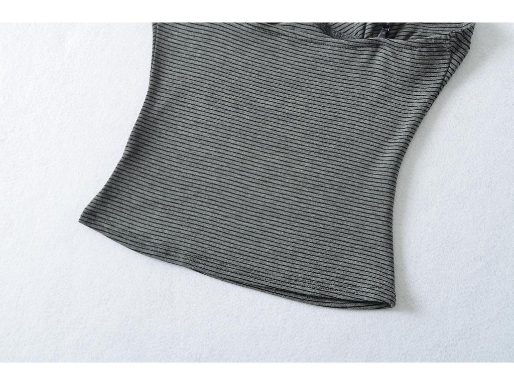 Women's Summer Three-Color Striped Camisole - Slim Fit, Stylish Back, Trendy American Style, Knitted Design