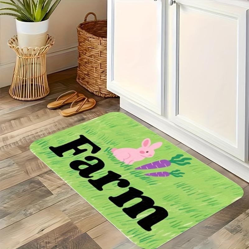 1PC Flowers Pattern Kitchen Rug Non-Slip Door Mat Pop Design Bathroom Rug Bath Mat Carpet for Home Sink Laundry Decoreeree