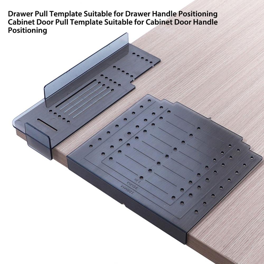 2pcs Plastic Material Cabinet Pull Drill Template Silver Drill Guide Door Drawer Pull Template Drill Mounting Template
