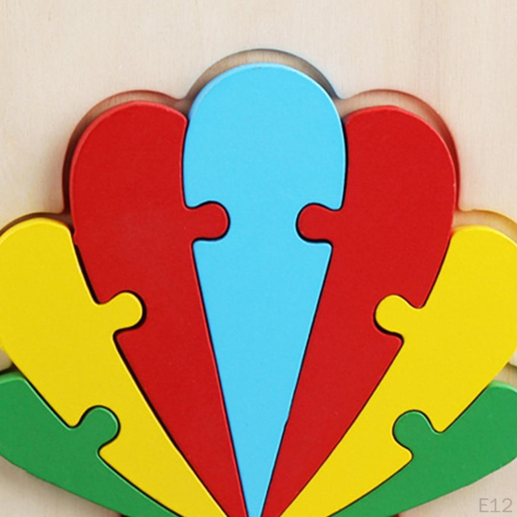 3D Wooden Animal Puzzle Jigsaw Building Blocks Sorting Game Pre-school Learning Educational