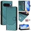For Google Pixel 10 Pro/10/9 Pro/9 Case Imprinted Honeycomb RFID Blocking Leather Phone Cover with Strap