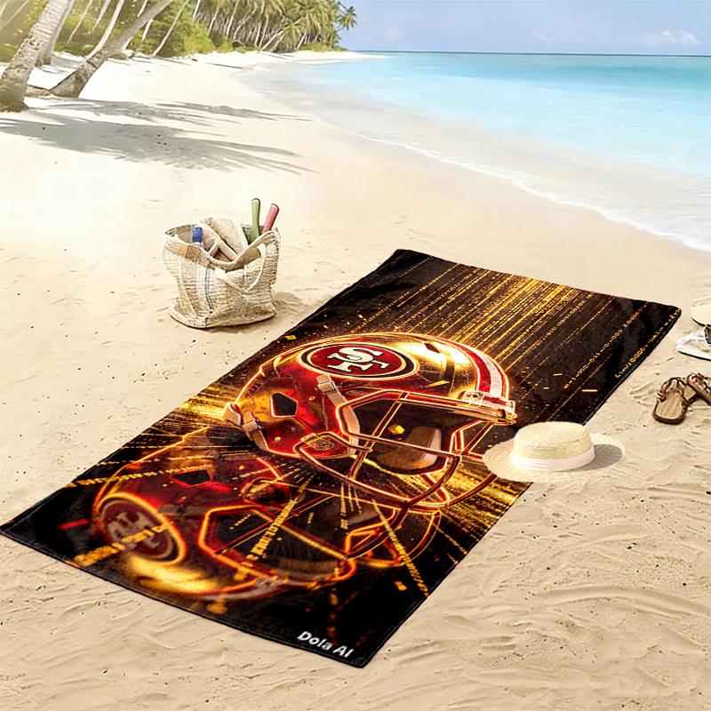 Golden Helmet Beach Towel Microfiber Beach Towel, Lightweight and Quick-Dry, for Summer Travel, Swimming Pool Fan Birthday Gift