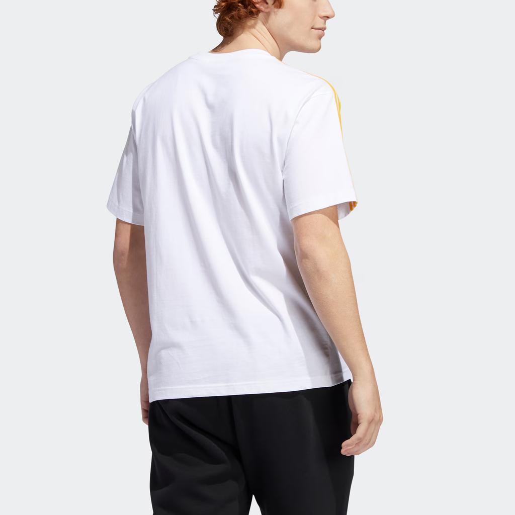adidas Originals 3-Streifen Circle Sport Kurzarm-T-Shirt Herren Oberteile Weiß GD2122