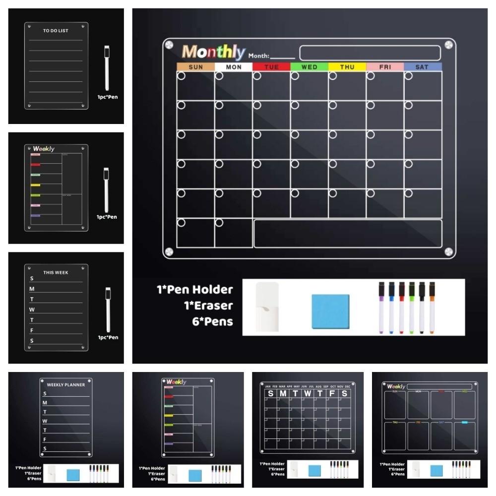 Message Note Monthly Weekly Planner Reusable Rewritable Fridge Clear Board  Office