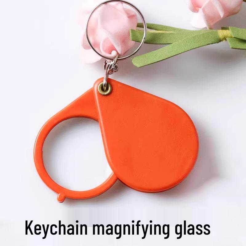 Lupa de Chaveiro Dobrável Compacta - Lente Pequena de Alta Definição para Leitura de Idosos