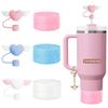 2 Pack Love Wings Silicone Straw Cover Designed for Stanley Cup Accessories 30&40 Oz Tumbler Cups,Reusable Silicone Straws Lids