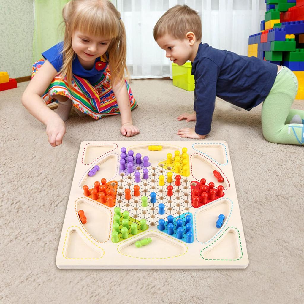 Checkers Multifunctional Board Game for Two Improves Observation No Family Ages Game, 2-in-1 Players, Skills, Training, Scratches, Educational,