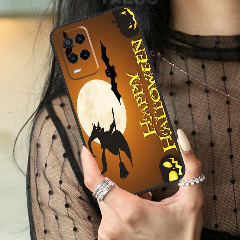 Halloween Moon Witch Horror Case For Oppo A5 Pro A15 A17 A57 A77 A18 A38 A58 A78 A98 A94 A74 A54 A40 A60 A80 A96 A76 A16