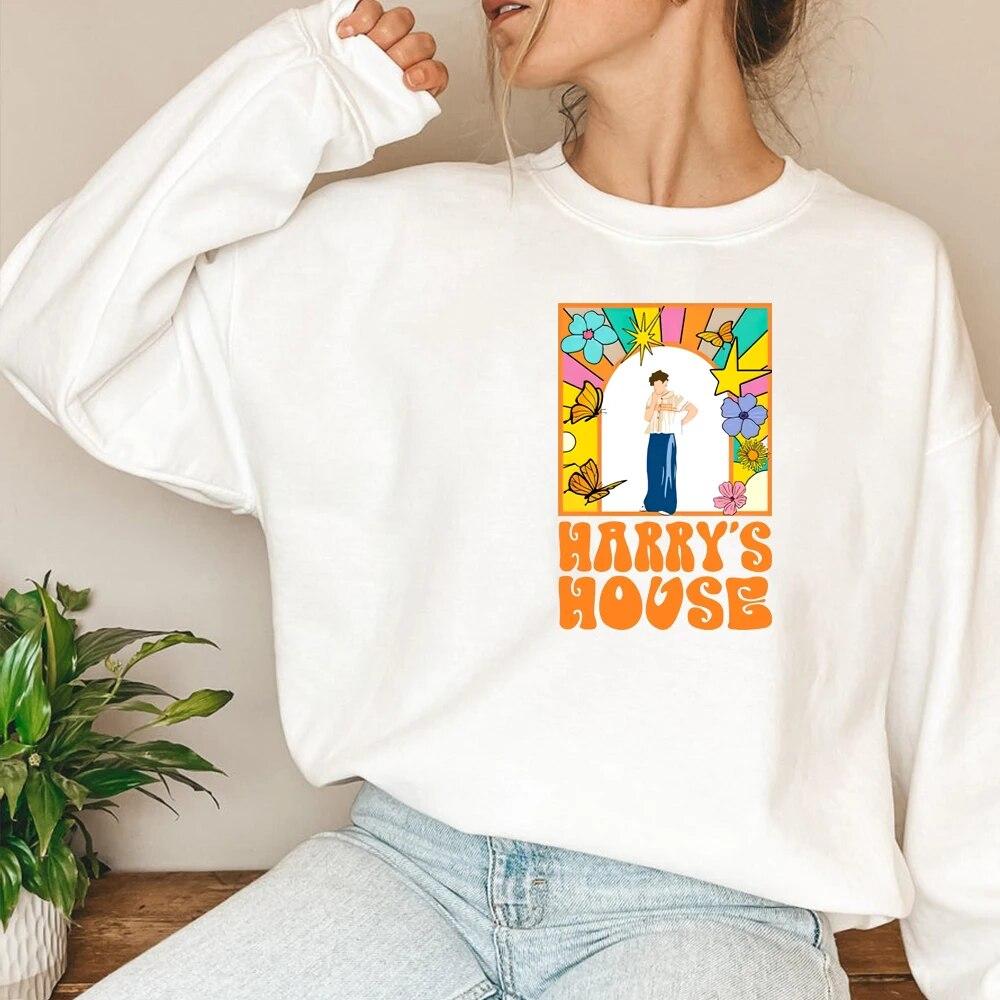 Unisex HoodieHarry's House New Album Sweatshirt Y2k Harry's Home Graphic Pullover Love on Tour 2023 Matilda Track List Crewneck Sweatshirts