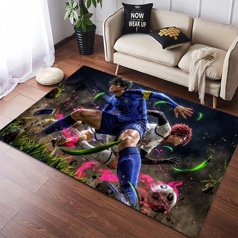 

Blue Lock Anime Soccer Team Print Area Rug, Non-Slip Floor Mat for Sports Fans 40x60cm( 15x23in )