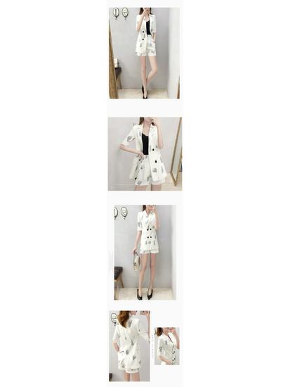 Women's Summer 2025 Fashionable Blazer Shorts Two-Piece Suit