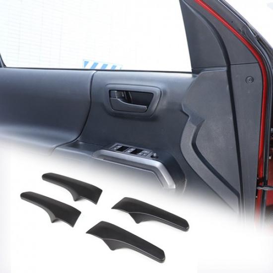 Matte Black ABS Interior Inner Door Handle Cover Trim For Toyota Tacoma 2016-22