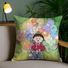 Cartoon Chibi M-Maruko-ChanS Pillow Case Sofa Short Plush Double-sided HD Printing Room Home Office Gift Cushion Cover