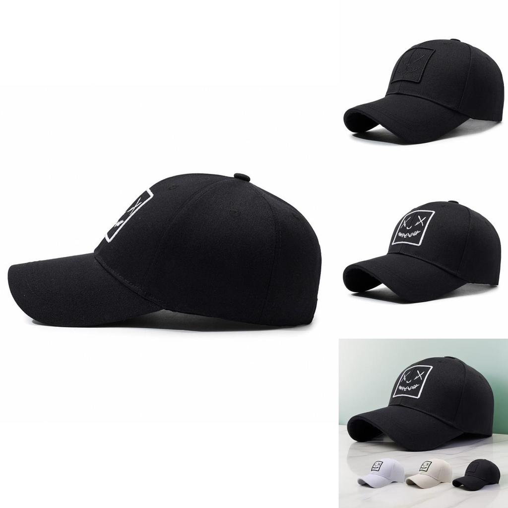 Baseball Cap With Embroidered Face Expression For Sun Protection And Trendy Style For Men And Women