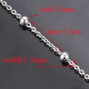 Wholesale 10pcs/lot Width 1.5mm 2mm Tiny Beaded Chain Stainless Steel Link Chain for Necklaces Bracelets Foot Jewelry