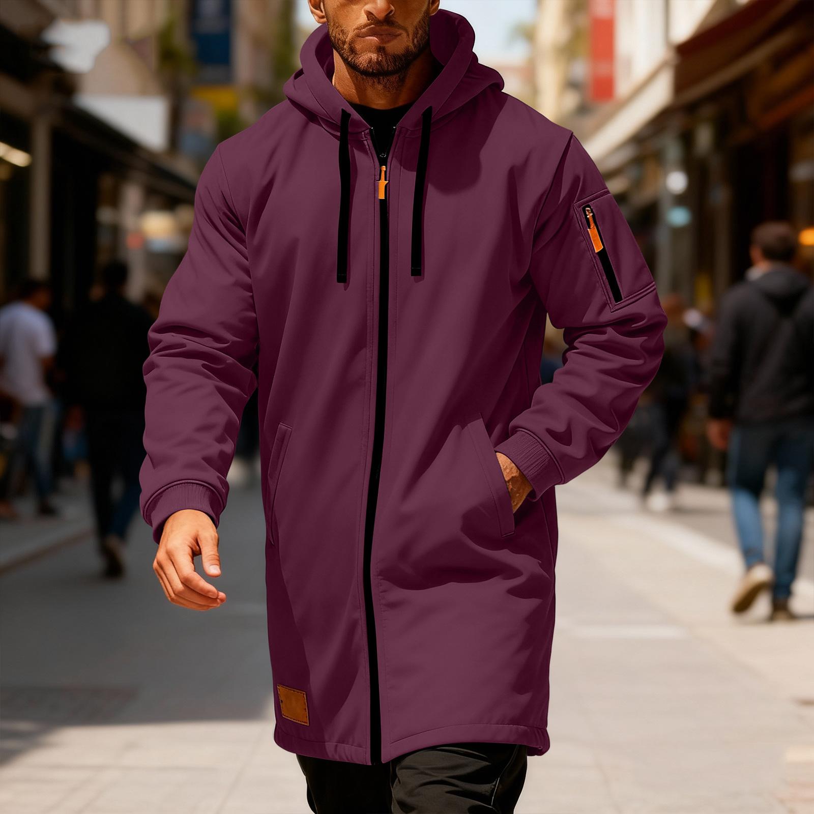 

Men s Hooded Knitted Jacket Sports Jacket Jogging Hoodie Boys & Men Sweatshirt Zip Pocket Multifunctional Cardigan Hoodies M винный