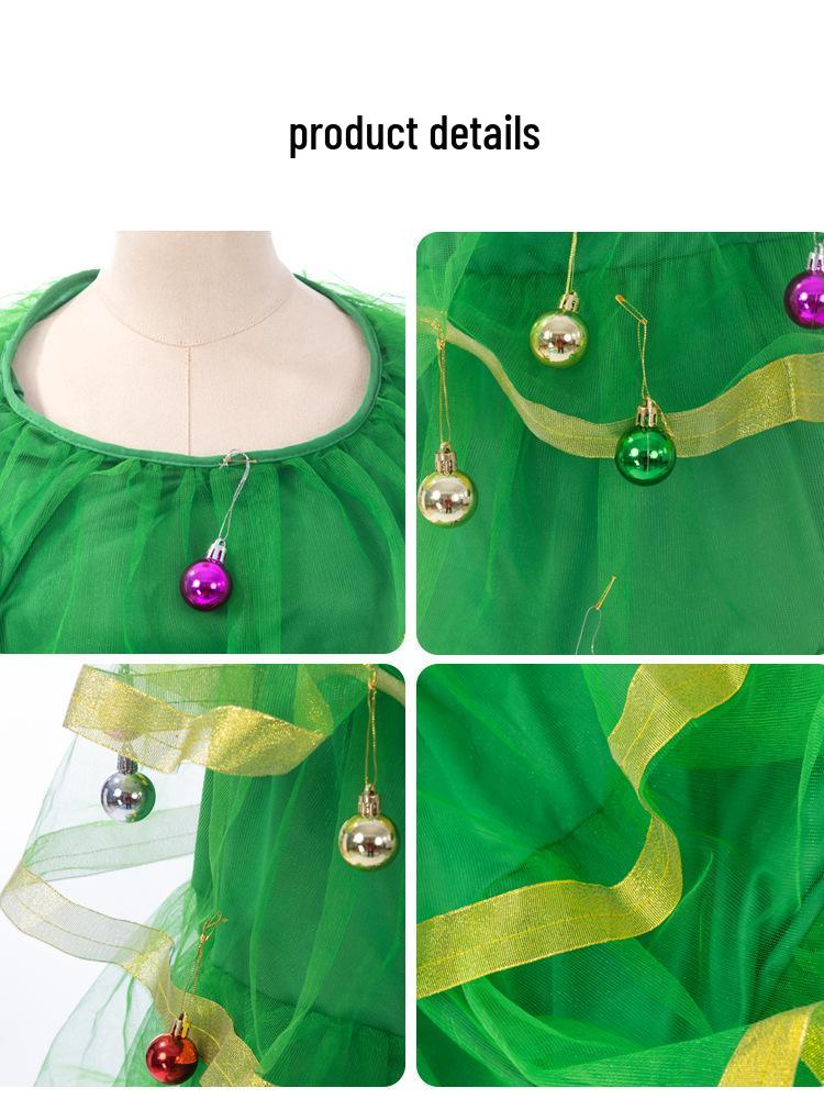 Christmas Tree Elf Costume: Green Cosplay Dress for Festive Performances