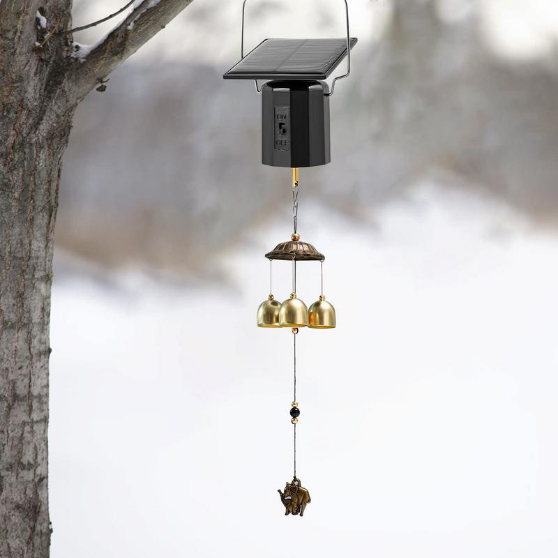 Windmolen op zonne-energie met haak, windgong op zonne-energie, draaiend buitenornament, windmolen op zonne-energie