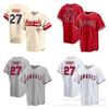 MLB Los Angeles Angels 27 Mike Trout Embroidered Cotton Jersey Men Sports Team Uniform