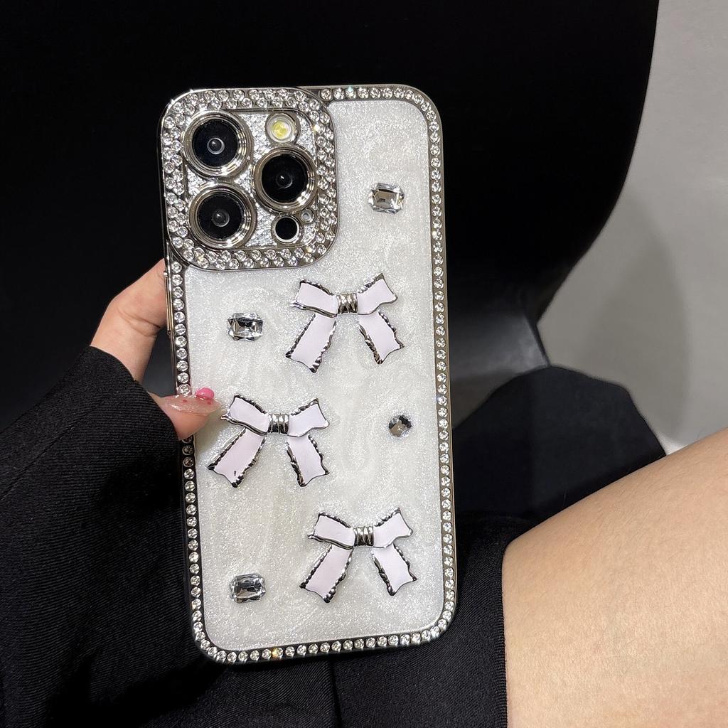 ins wind flash diamond bow rhinestone suitable for Apple 11promax mobile phone case iPhone11pro advanced sense 11