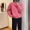 Lockere Damenstrickjacke mit Doppelknopfverschluss, Zopfmuster und Rundhalsausschnitt für Herbst und Winter