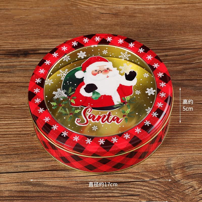 Christmas Gift Box Metal Tin Candy Cookie Packaging Box Containers Kids New Year Gift Decor Xmas Party Supplies Navidad