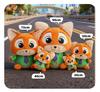 Zootopia Judy and Nick Plush Toy Set - Chubby Fox and Leopard Police Officer Dolls