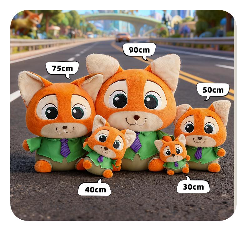 Zootopia Judy and Nick Plush Toy Set - Chubby Fox and Leopard Police Officer Dolls