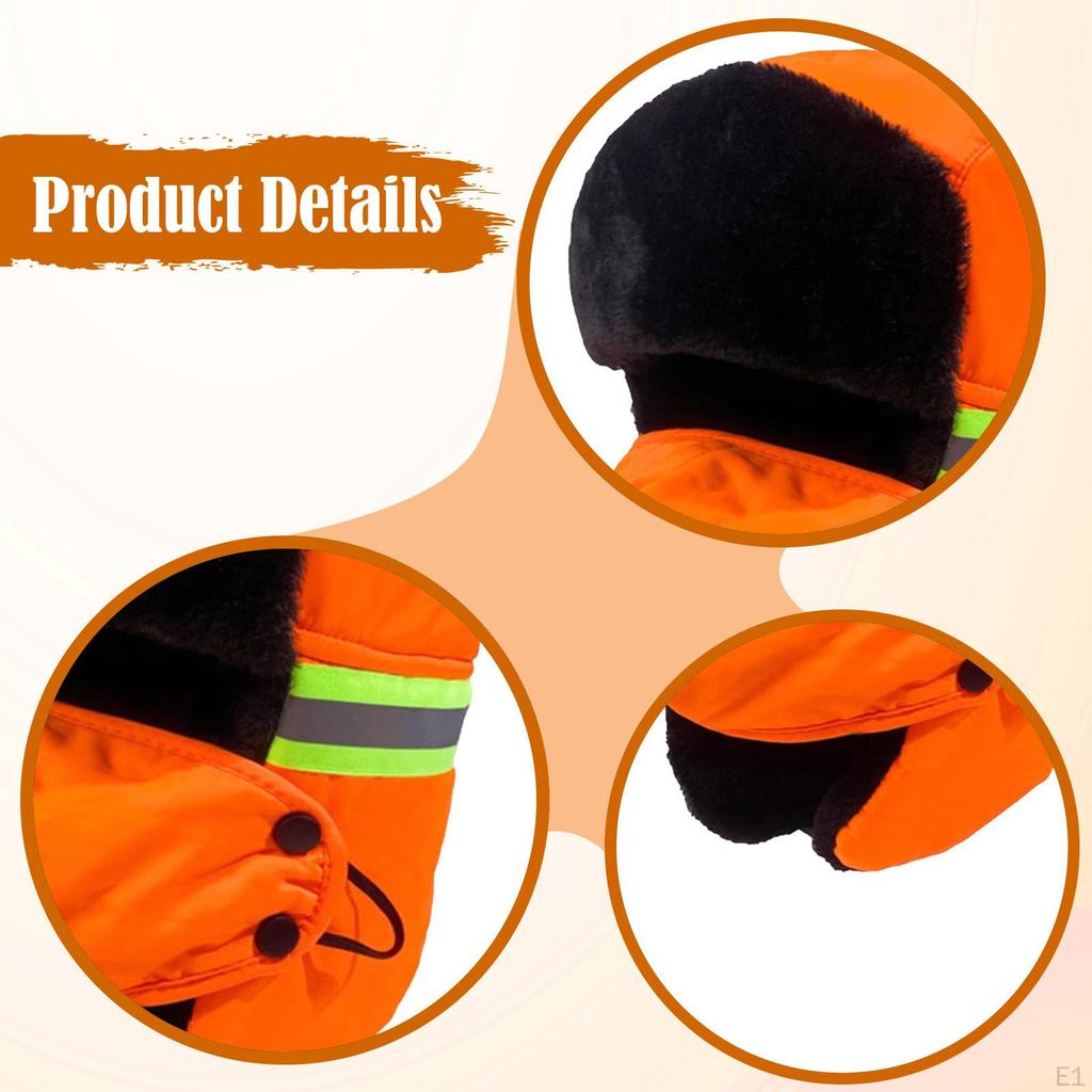 Winter Trapper Hat Bomber Cap Warm Russian for Fishing Adult Skating Outdoor