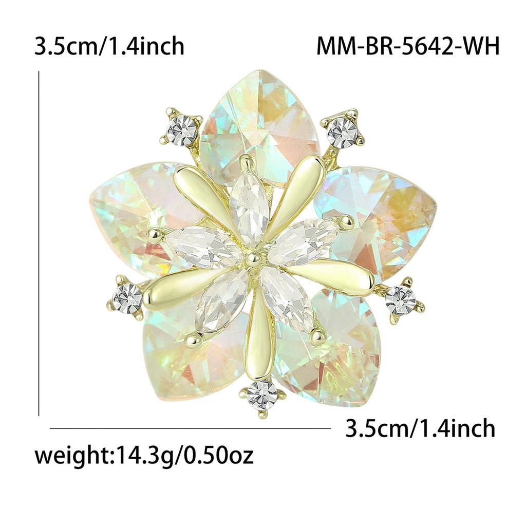 Crystal Peach Blossom Brooch For Women Men Flowers Party Office Badge Pins Gifts