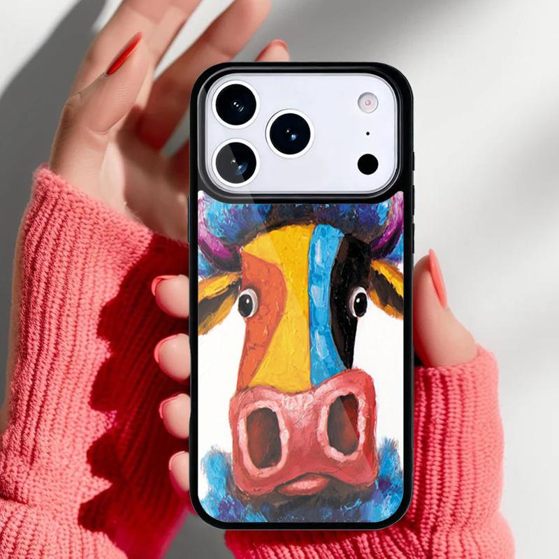

Animal cattle cow watercolor painting Phone Case for iPhone 17 16 15 14 13 Pro Max Back Cover for 12 11 Pro Coque iPhone 14