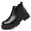 Fashion Casual men's boots Comfortable minimalist British style Work and Leisure Business Adult classic thick soled shoes Black New