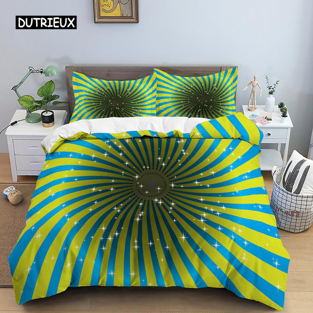 Abstract Psychedelic Bedding Set Mystic Duvet Cover Set Pillowcase Quilt Cover EU Double King Size Youth Polyester Quilt Cover