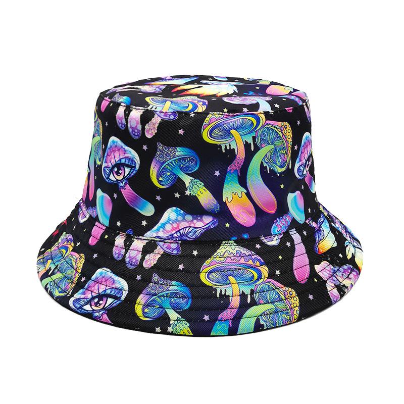 

Printed Fisherman s Hat For Men And Women Outdoor Leisure Sunshade Hat Foldable One Size чорний