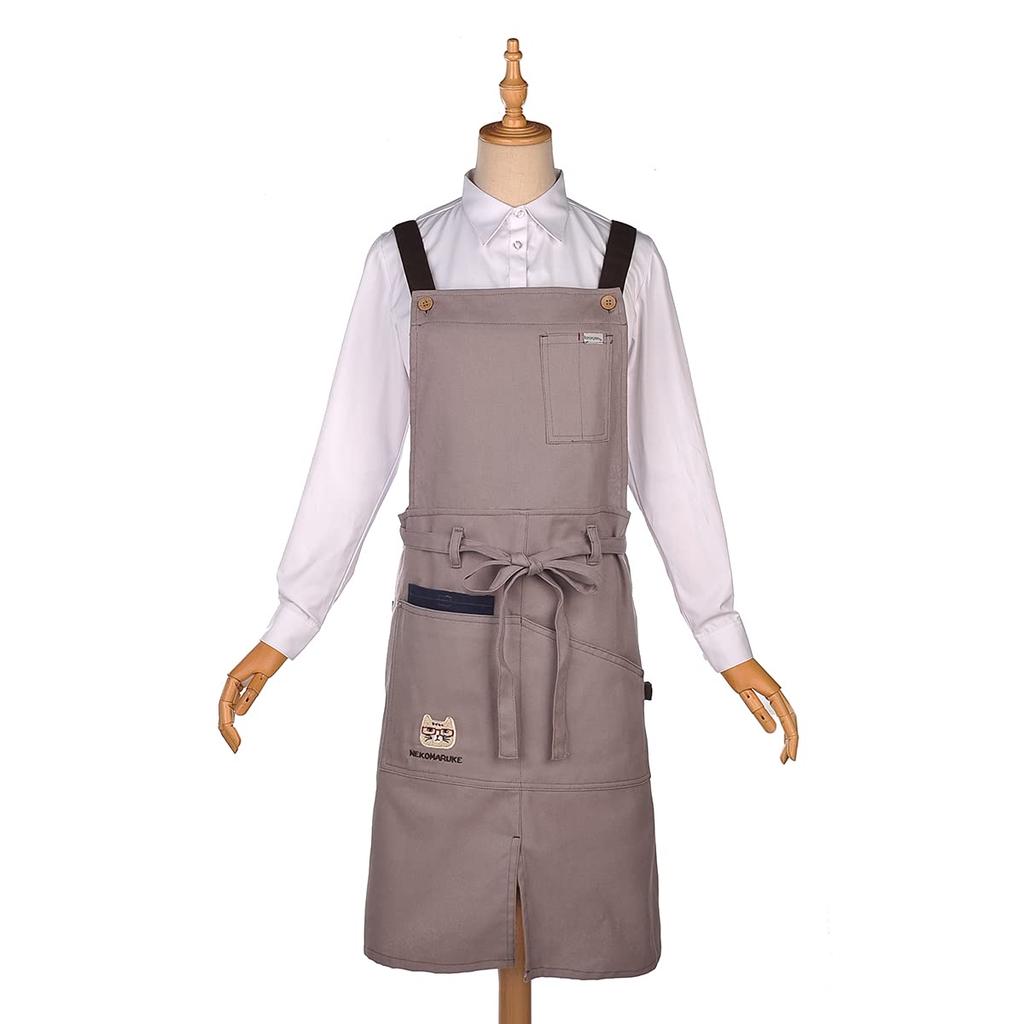 Maekakedo Nekozawa Katsuragi material apron GY front-tied