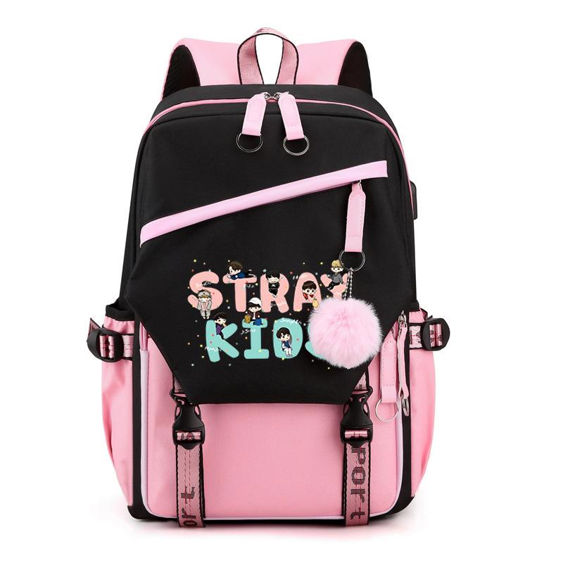 Stray Kids Combination Peripheral School Bag Felix Academy Wind Large Capacity Casual Backpack