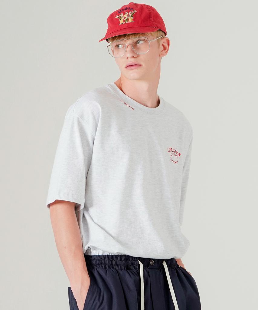 WV PROJECT Color Mini Short Sleeve T-Shirt White Oatmeal Mjst7790