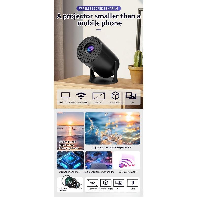 The New M5 Wireless WIFI Same Screen Mobile Phone Can Be Connected To TYPE-C Cable Power Bank Portable Projector