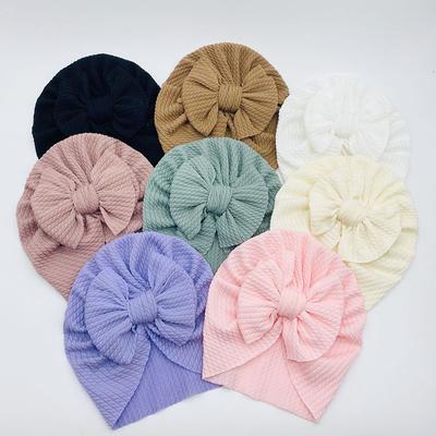 Elastische Baby Turban Hut Bowknot Weiche Baumwolle Kinder Baby Mädchen Hüte Einfarbig Neugeborenen Kappe Motorhaube Herbst Winter Kinder Kappen
