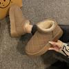 Winter cotton boots women's 2025 new retro casual versatile short boots warm foreign thick-soled velvet snow boots