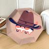 Western Cowboy Hat & Mustache Print Umbrella: Automatic Opening/Closing, Outdoor Protection, Travel Accessory, Lightweight & Durable 149