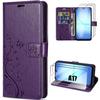 Protective Case - BOOLING - Samsung Galaxy A17 5G/4G - PU Leather Purple Night Butterfly - 2 Screens