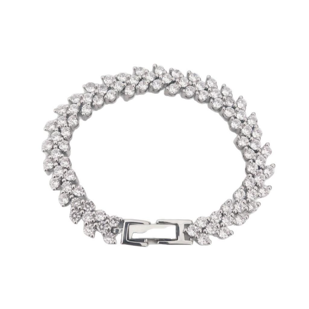 European and American style heart-shaped Roman diamond crystal bracelet for women, new summer light luxury niche high-end jewelry