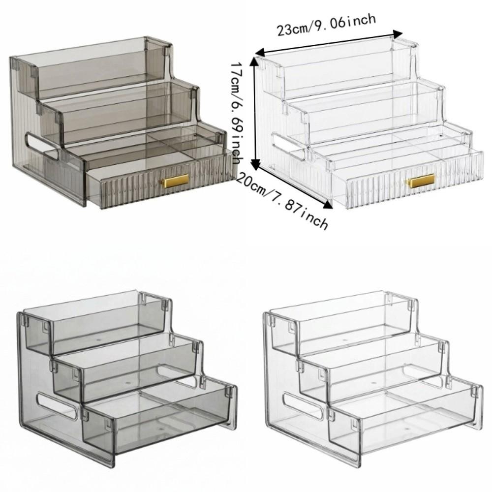 Space Save Jewelry Cosmetic Storage Tray with A Drawer Nail Polish Perfume Stand Holder Home Use