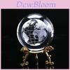 Exquisita Bola de Cristal de Vidrio 3D de 60 mm con Esfera de la Tierra en Miniatura Grabada con Láser Regalo