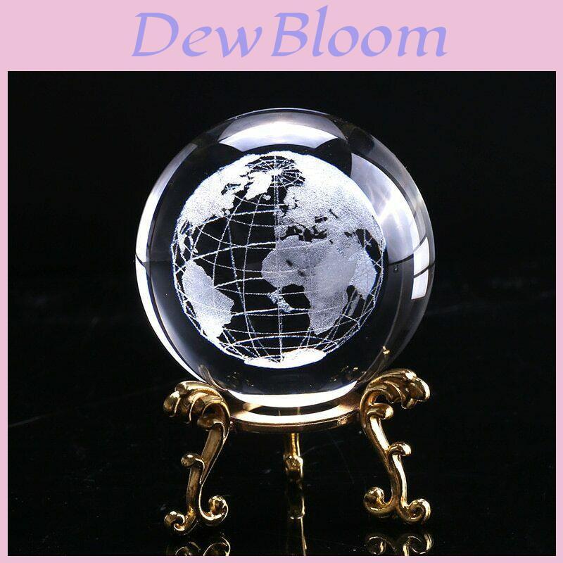 Exquisita Bola de Cristal de Vidrio 3D de 60 mm con Esfera de la Tierra en Miniatura Grabada con Láser Regalo